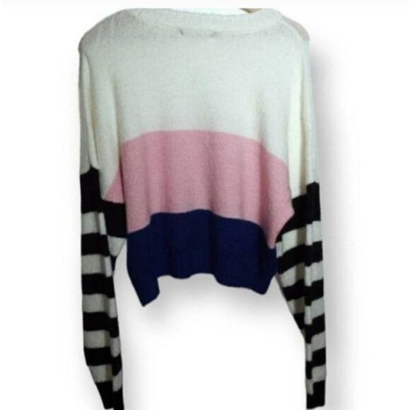 LOVE BY DESIGN LYDIA STRIPE CRW NECK SWEATE XL NWT. - Picture 9 of 11